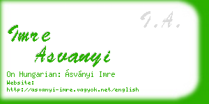 imre asvanyi business card