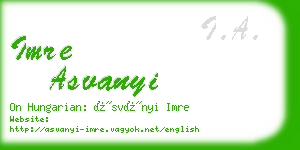 imre asvanyi business card